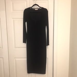 Good American Long Sleeve U Ring Body Con Dress (size 3 in GA size = L 10)